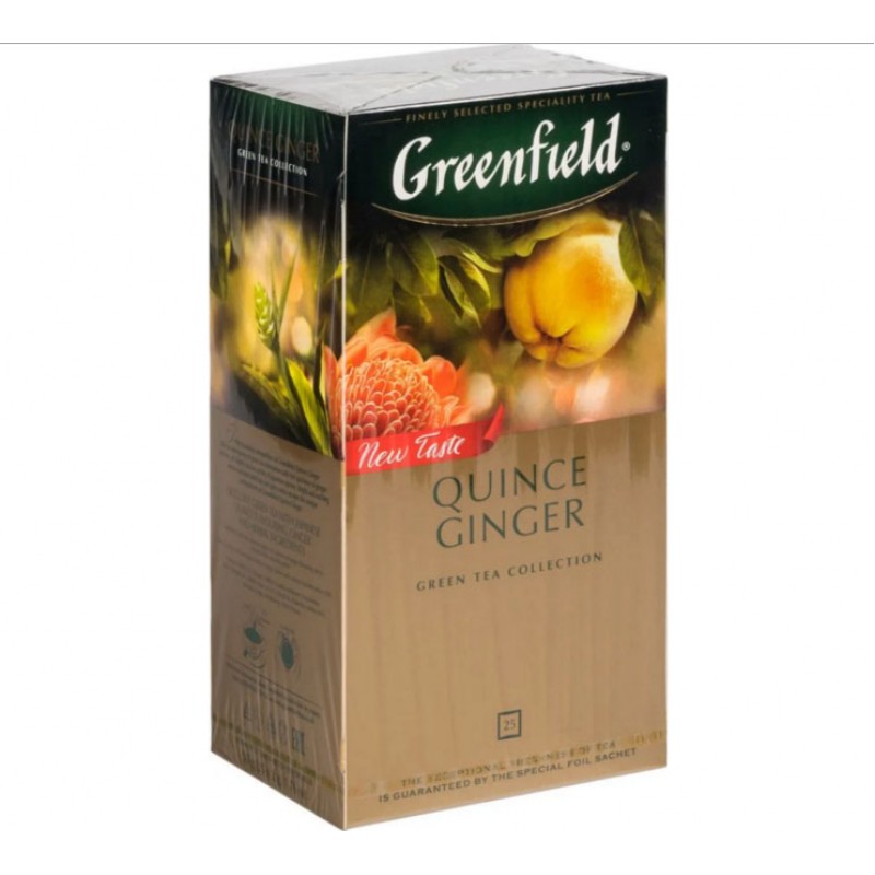 Зелен чай с дюля и джинджифил - Greenfield Quince Ginger - 25 броя Зелен чай с дюля и джинджифил - Greenfield Quince Ginger - 25 броя